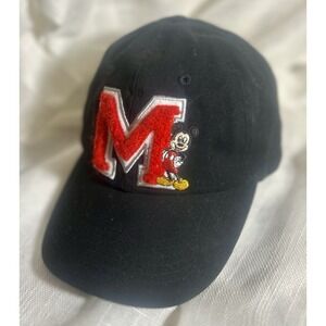 Disney Mickey Mouse Slideback Hat Black One Size Embroidered Adjustable